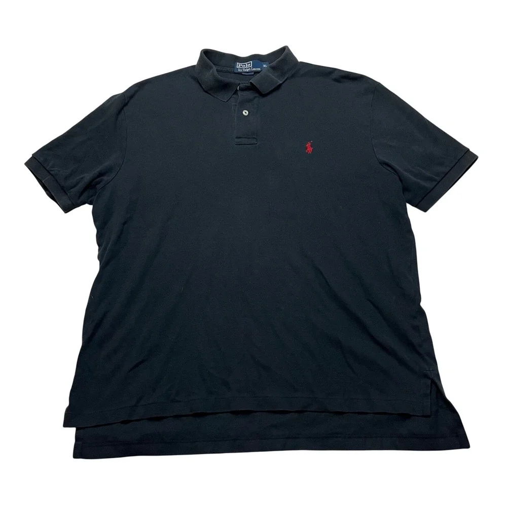 Polo Ralph Lauren Polo Shirt Mens XL Black Classic Fit Red Pony‎ Logo Cotton